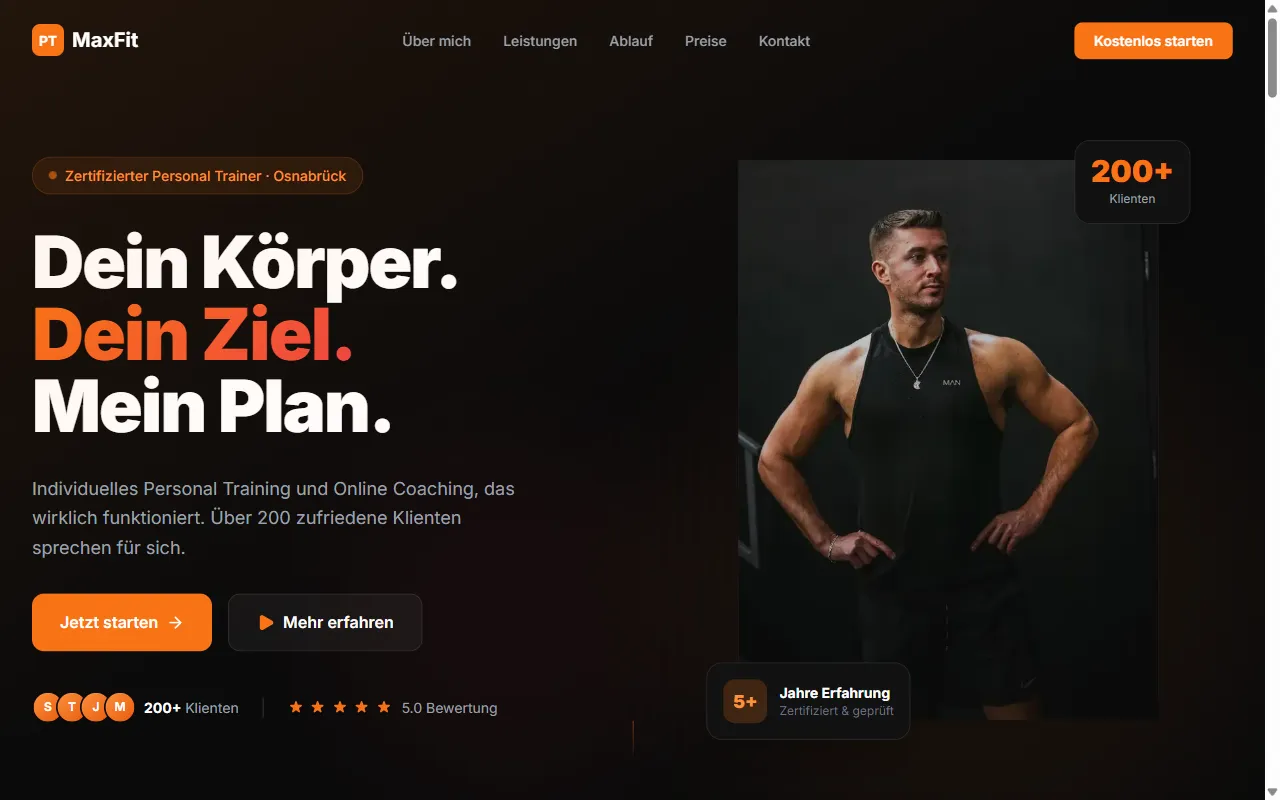 Konzeptdemo: Personal Trainer Osnabrück, Personal Training & Fitness