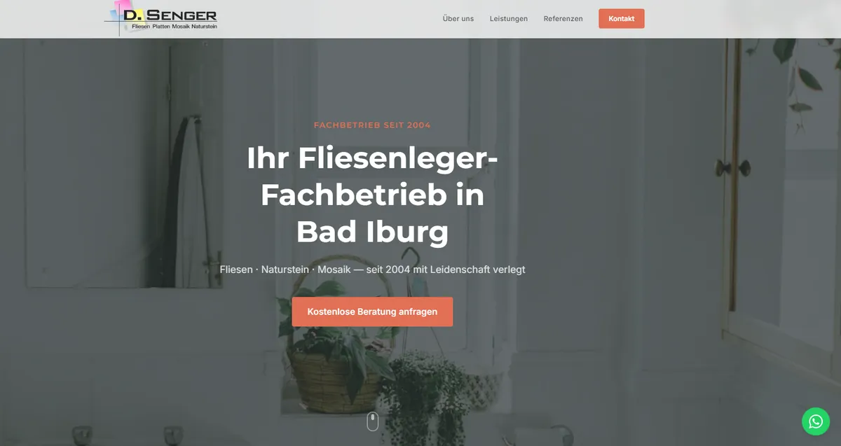 Website für Fliesenleger: Fliesensenger